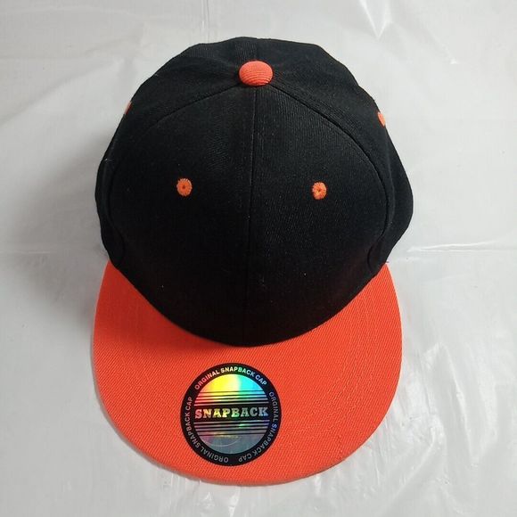 Snapback Hat Black And Orange New With Tag - Picture 1 of 3